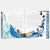 Open book with illustrated pages featuring ocean scenes and text.