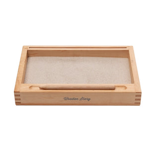 Montessori Sand Tray with Flash Card Holder | Conscious Craft