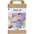 Crochet starter kit packaging with yarn and hooks on a white background