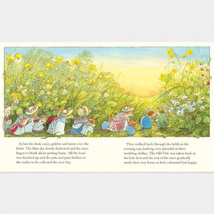 Illustration of mice in a field with text at the bottom