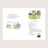 Illustrated book page with children's poem and illustrations on a white background