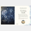 Book page with illustration of Jupiter's swirling clouds and text.