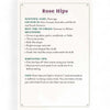 Informational card about Rose Hips with text on a white background