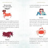 Page from a book or magazine about zodiac signs with illustrations and text.