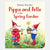 Book cover of 'Pippa and Pelle in the Spring Garden' with illustrations of two children in a garden.