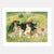 Illustration of a family with children wearing red mushroom hats in a forest setting.