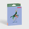 Packaging of wall art with an antelope design on a light blue background