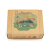 Grapat cardboard box with spring-themed illustration on a white background
