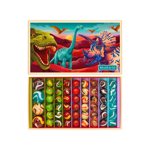 Billes & Co Large Box of 58 Dinosaur Marbles 