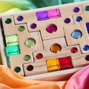 Bauspiel Coloured Staircase with Luminous Blocks | 16 pieces