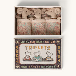 Maileg | Baby mice Triplets in matchbox Checker
