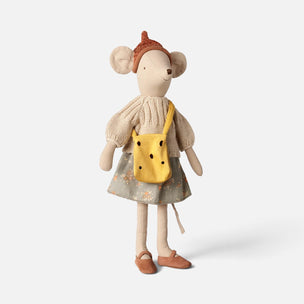 Maileg medium mouse with yellow bag