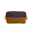 Two-toned bag with a dark top and brown bottom on a white background