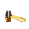 Small bag with a yellow strap on a white background