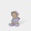 Plush toy dragon with a soft purple color on a white background