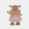 Doll with pink fairy wings and dress on a white background