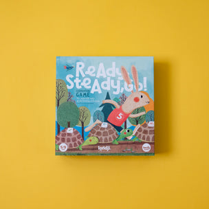 Londji Board game box titled 'Ready Steady Go!' on a yellow background