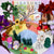 A felt woodland garden scene with small animals, mushrooms, trees, grass, and a central pond, arranged in front of a book titled "SEASONS" on a light purple background.