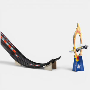 Candylab Roadworks Playset | JumpToy race track with cars and a flame-themed trophy on a white background