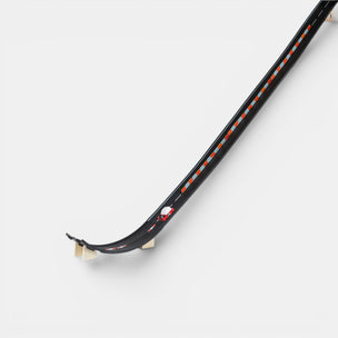 Black and red track on a white background