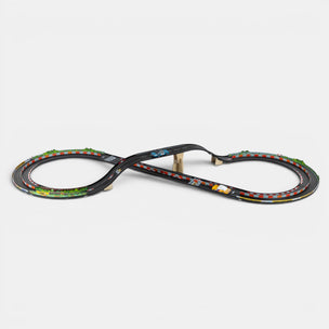 Model of a race track road on a white background