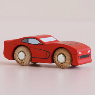 red wooden car
