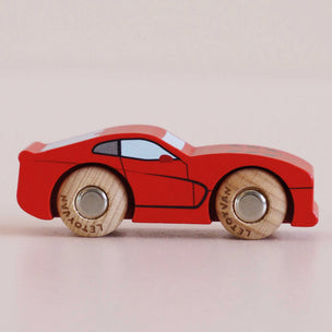 red wooden car
