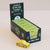 A display box of Le Toy Van limited edition toy taxis, with a single yellow taxi car placed in front on a light beige background.