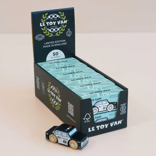 LE TOY VAN packaging with a limited edition toy car on a beige background