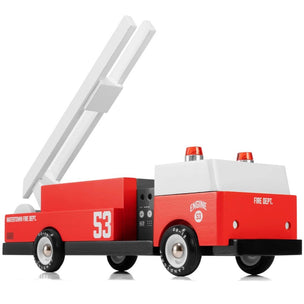 Candylab Fire Engine 53, wooden American fore engine toy with raisable ladder | Conscious Craft