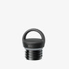 Black bottle cap with 'Klean Kanteen' branding on a white background