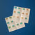 Two sheets of paper with images and text on a blue background