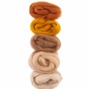 European Merino Wool Roving | Light Browns