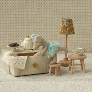 Maileg Dance Mouse in Daybed Little Sister Blue
