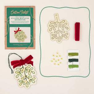 Mini Craft Kit | Stitched Mistletoe Decoration