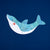 Children's shark puzzle on a dark blue background