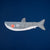 Shark-shaped puzzle on a blue background