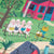 Children's puzzle with cartoon sheep and a cat in a garden setting