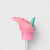 Pink and green straw lid on a white background