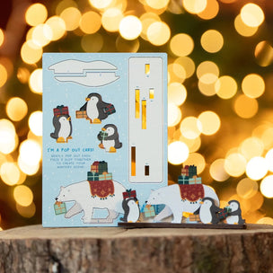 Dapple & Dot Pop Out Card | Polar Bear & Penguins