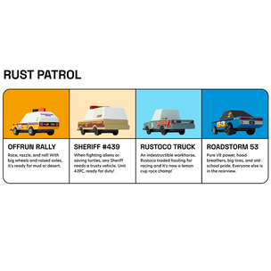 Candylab Toon Race Car | Rust Patrol 4-pack