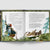 An open children's book with illustrated cover pages spread out against a light gray background. The left page shows a dark cover with the title 'The Brave Little Bird' in white text and a colorful bird illustration.