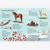 Educational poster about farms and fields with illustrations of animals and plants.