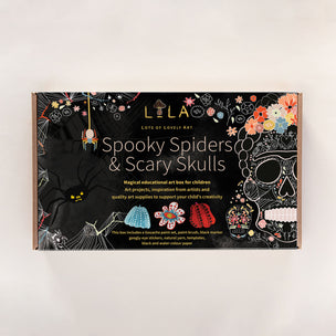 Lola Spooky Spiders & Scary Skulls educational art box on a white background