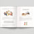 Open book with illustrated pages and text on a gray background