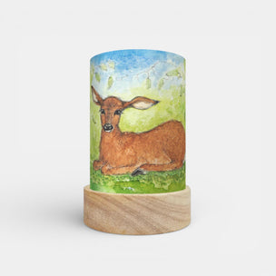 Lantern shade with a deer design on a white background