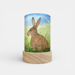 Lantern shade with rabbit design on a white background