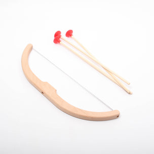 Wooden bow and arrows on a white background