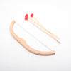Wooden bow and arrows on a white background
