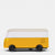 Yellow and white van- on a light gray background